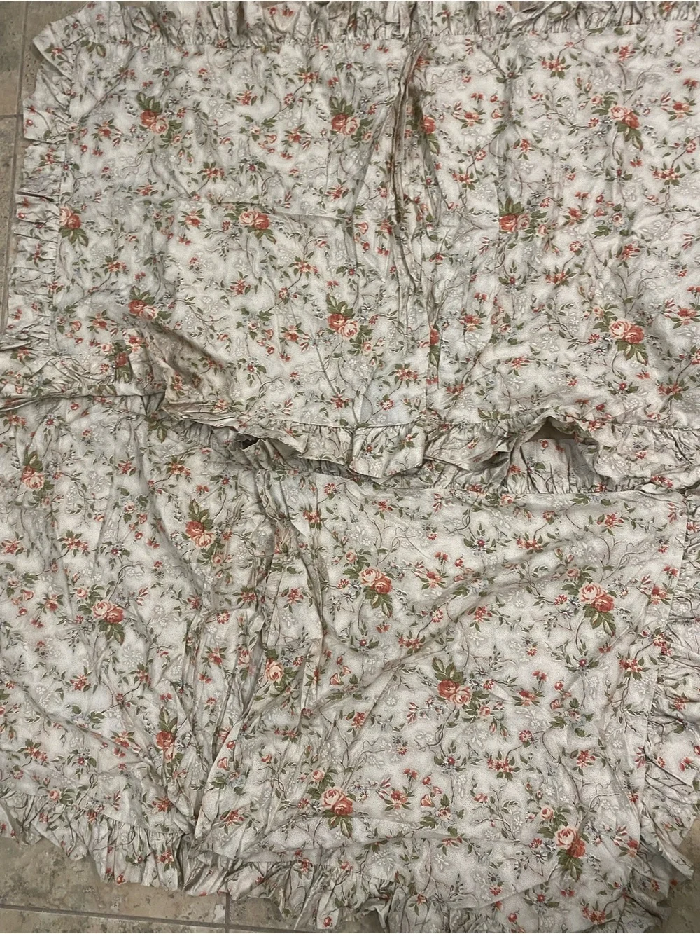 Vintage Rare Lauren Ralph Lauren Cole Brook Ruffled Floral Pillow King Shamsi